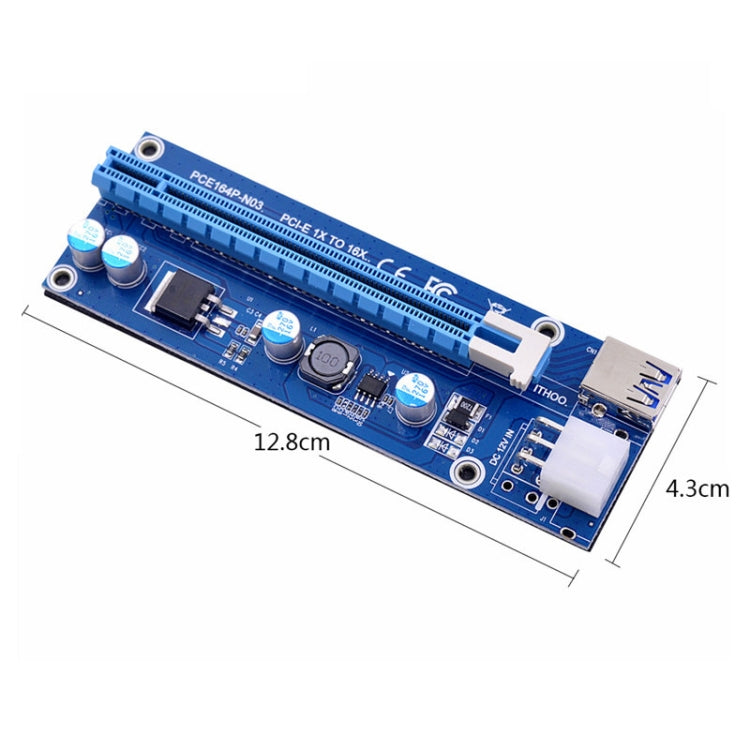 PCE164P-N03 VER006C Mini PCI-E 1X To 16X Riser For Laptop External Image Card, Spec: Blue Board 6pin - Add-on Cards by PMC TechLife | Online Shopping South Africa | PMC TechLife