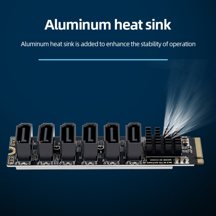 M2 M-EKY PCIE3.0 To SATA6G Transfer Expansion Card 6 Port Hard Disk Expansion Adapter Card(PH516) - Card Adapter by PMC TechLife | Online Shopping South Africa | PMC TechLife