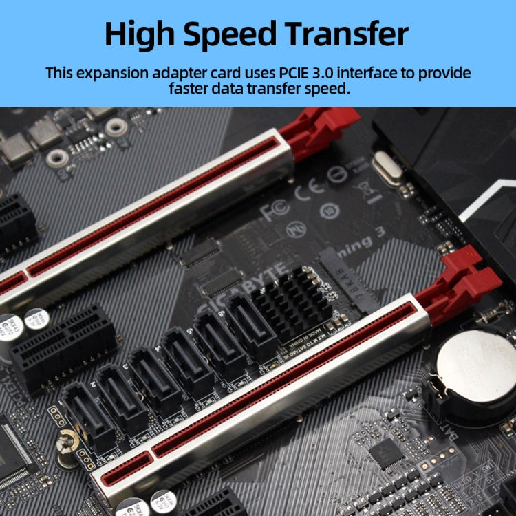 M2 M-EKY PCIE3.0 To SATA6G Transfer Expansion Card 6 Port Hard Disk Expansion Adapter Card(PH516) - Card Adapter by PMC TechLife | Online Shopping South Africa | PMC TechLife