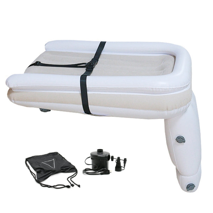 Outdoor Travel Baby Inflatable Bed Children Car Rear Folding Bed Aircraft Inflatable Mattress, Color: Gray+CN Plug Inflatable Pump+Storage Bag+Seat Belt - Baby Furniture by PMC TechLife | Online Shopping South Africa | PMC TechLife