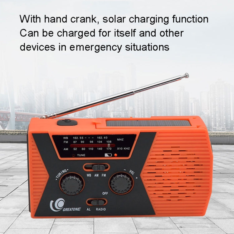 AM/FM/NoAA 2000mAh Emergency Radio Portable Hand Crank Solar Powered Radio(Orange) - Radio Player by PMC TechLife | Online Shopping South Africa | PMC TechLife | Buy Now Pay Later Mobicred