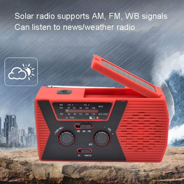 AM/FM/NoAA 2000mAh Emergency Radio Portable Hand Crank Solar Powered Radio(Red) - Radio Player by PMC TechLife | Online Shopping South Africa | PMC TechLife | Buy Now Pay Later Mobicred