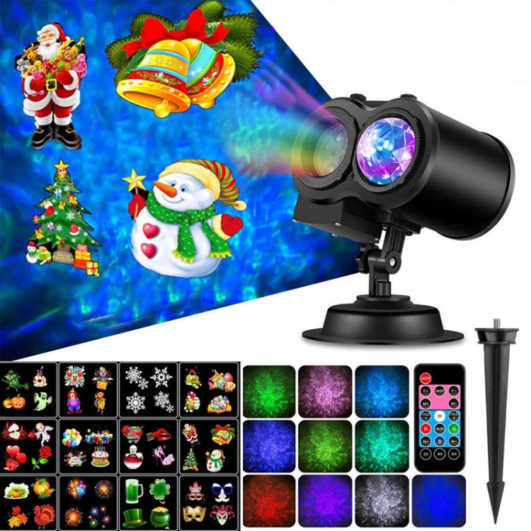 12 Cards AU Plug Color Card Pattern 9W Christmas Projection Light Remote Control Snow Light - Christmas Decoration Lamps by PMc TechLife | Online Shopping South Africa | PMc TechLife | Buy Now Pay Later Mobicred