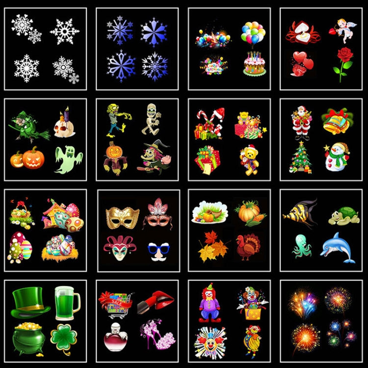 16 Cards AU Plug Color Card Pattern 9W Christmas Projection Light Remote Control Snow Light - free shipping - PMc TechLife - Order now!