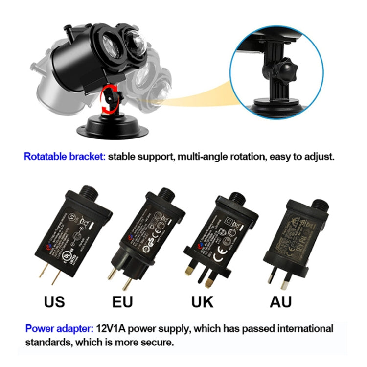 16 Cards AU Plug Not Easy To Fade Card Pattern 9W Double Cylinder Water Pattern Christmas Projection Light - free shipping - PMc TechLife - Order now!