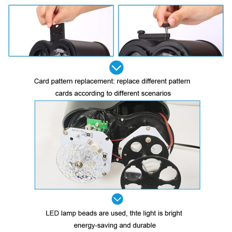 16 Cards EU Plug Not Easy To Fade Card Pattern 9W Double Cylinder Water Pattern Christmas Projection Light - Christmas Decoration Lamps by PMc TechLife | Online Shopping South Africa | PMc TechLife | Buy Now Pay Later Mobicred