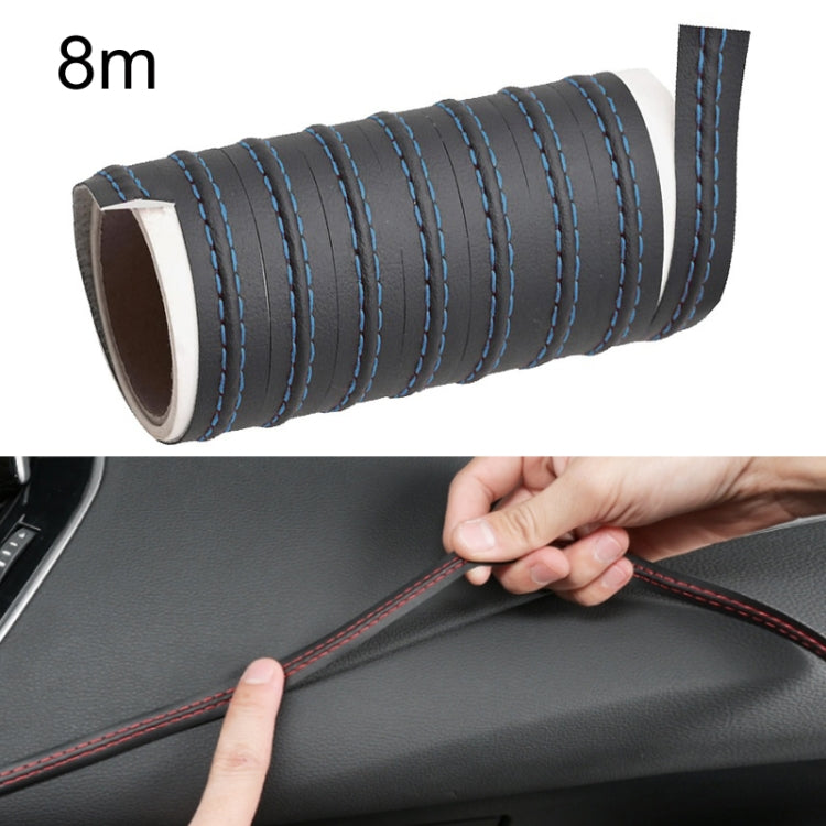 8m Car Center Console Interior Modification Leather Gap Strip(Black Blue) - Car Interior Mouldings by PMC TechLife | Online Shopping South Africa | PMC TechLife | Buy Now Pay Later Mobicred