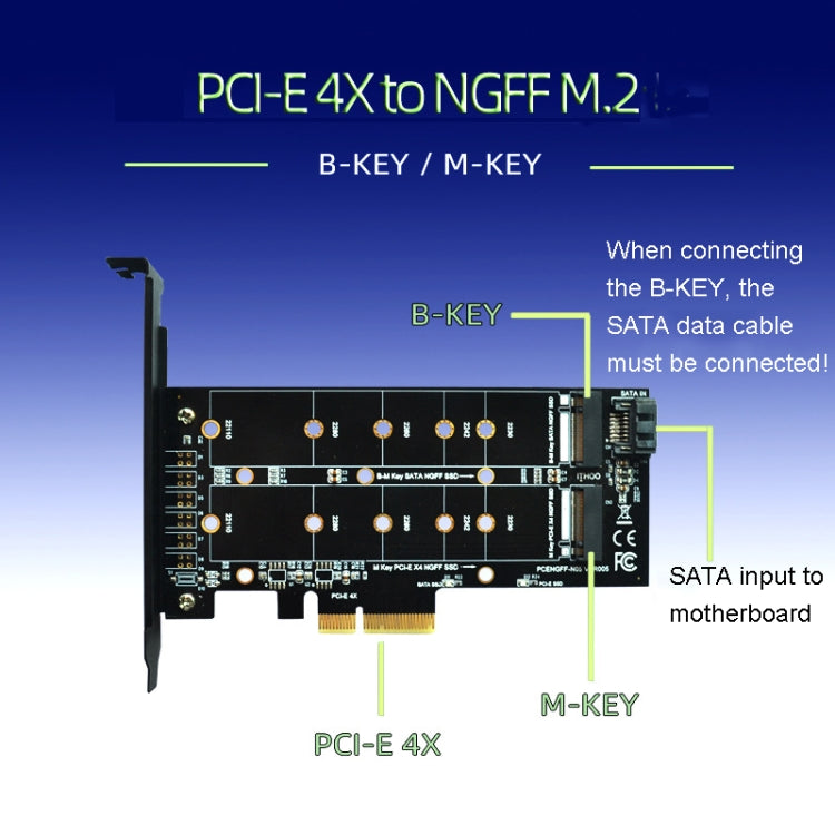 M.2 PCIe SSD Adapter Card PCIE 4x to M.2 Key M B Dual Interface Card - free shipping - PMC Jewellery - Order now!