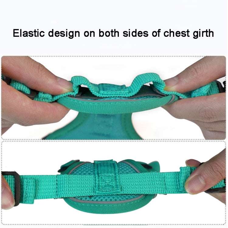 Pet Vest Harness + Traction Rope Set Reflective Breathable Dog Cat Harness, Size: L(Blue) - free shipping - PMC TechLife - Order now!