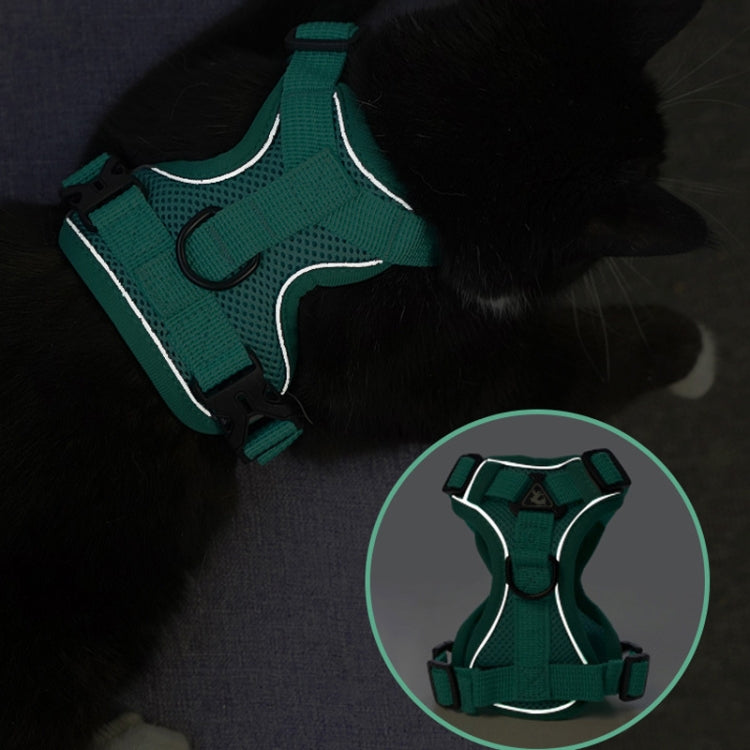 Pet Vest Harness + Traction Rope Set Reflective Breathable Dog Cat Harness, Size: S(Red) - Leashes by PMC TechLife | Online Shopping South Africa | PMC TechLife