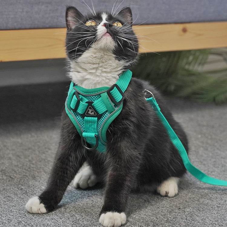 Pet Vest Harness + Traction Rope Set Reflective Breathable Dog Cat Harness, Size: XL(Pink) - Leashes by PMC TechLife | Online Shopping South Africa | PMC TechLife