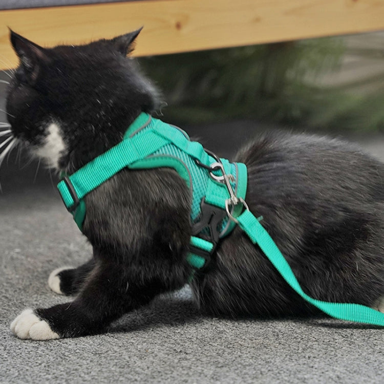 Pet Vest Harness + Traction Rope Set Reflective Breathable Dog Cat Harness, Size: XL(Pink) - Leashes by PMC TechLife | Online Shopping South Africa | PMC TechLife