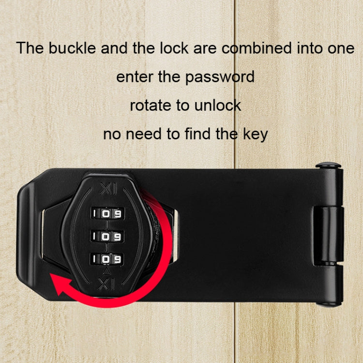 Screw Installation Cabinet Door Combination Lock Anti-Theft Drawer Lock, Style: Two Hole 3 inch Black - Door Locks & Cabinet Locks by PMC TechLife | Online Shopping South Africa | PMC TechLife