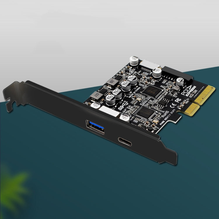 PCIE 3.0 To USB 3.2 Extension Card Type-C Port Front Type-E Expansion Riser Card(PH68) - Card Adapter by PMC Jewellery | Online Shopping South Africa | PMC Jewellery | Buy Now Pay Later Mobicred