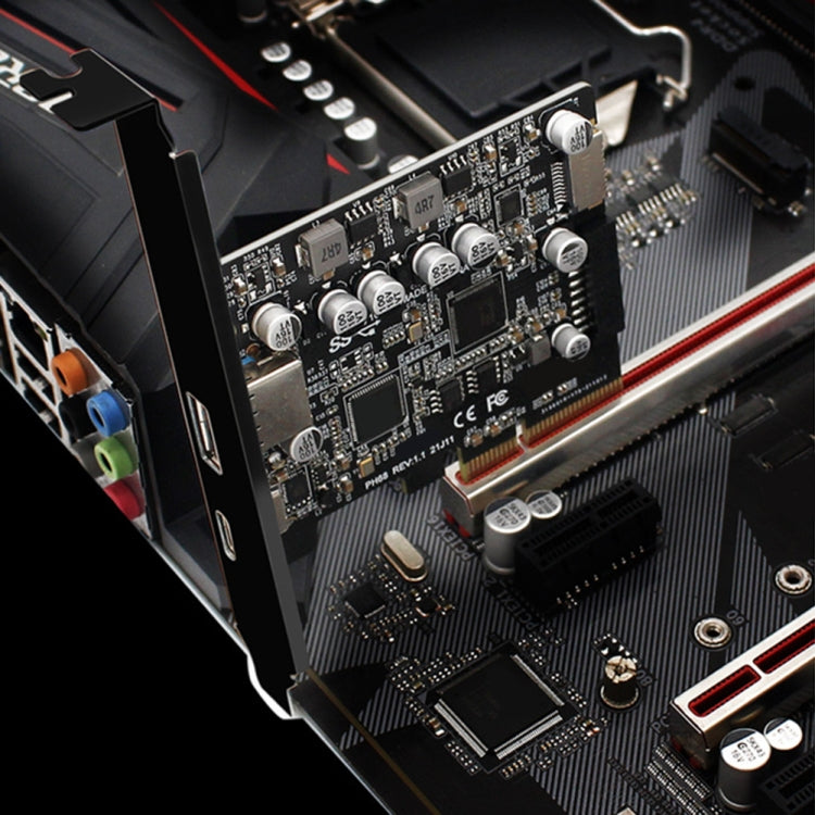 PCIE 3.0 To USB 3.2 Extension Card Type-C Port Front Type-E Expansion Riser Card(PH68) - Card Adapter by PMC Jewellery | Online Shopping South Africa | PMC Jewellery | Buy Now Pay Later Mobicred