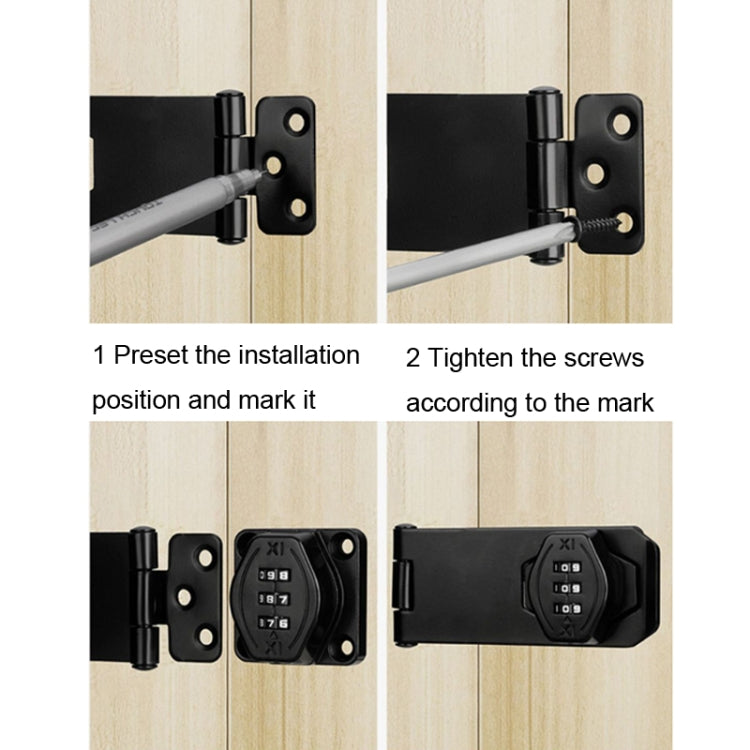 Stick Nail Dual Use Free Punch Cabinet Door Combination Lock Anti-Theft Drawer Lock, Style: Two Hole 3 inch Silver - Padlocks by PMC TechLife | Online Shopping South Africa | PMC TechLife