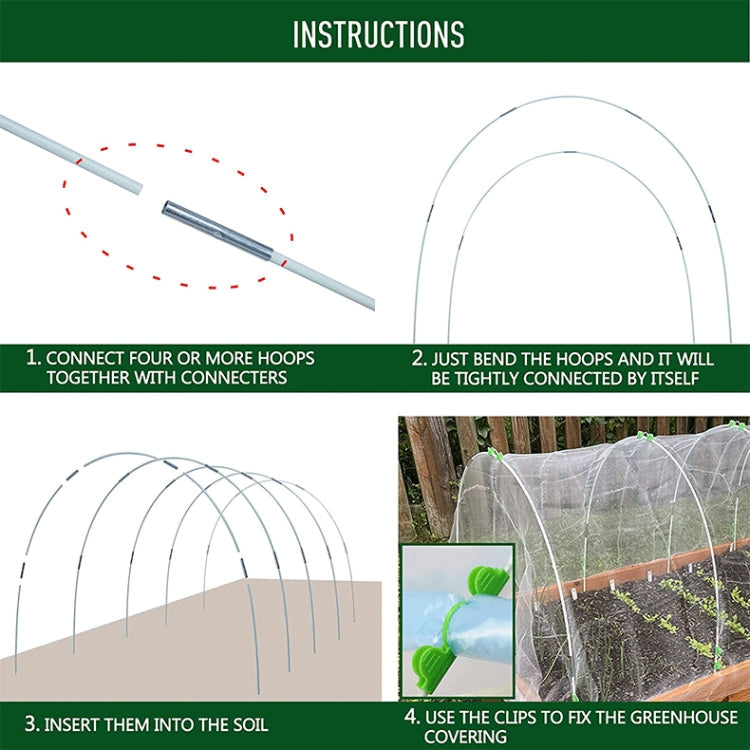 Garden Arch Greenhouse Hoops Rustproof Steel Tunnel Hoop Frame Plant Support, Speci: M  4 Rods 12 Arches - Plant Support & Care by PMC TechLife | Online Shopping South Africa | PMC TechLife