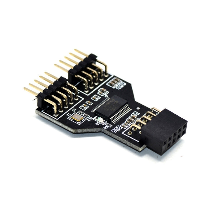 9 Pin USB Header Female 1 To 2 Male Board 9-Pin USB 2.0 HUB Connector Adapter - USB 2.0 HUB by PMC TechLife | Online Shopping South Africa | PMC TechLife
