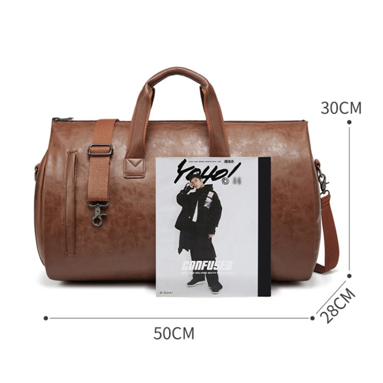 Waterproof Travel Suit Storage Bag Large-capacity Hand-held Crossbody Luggage Bag(Brown) - Travel Bags by PMC TechLife | Online Shopping South Africa | PMC TechLife