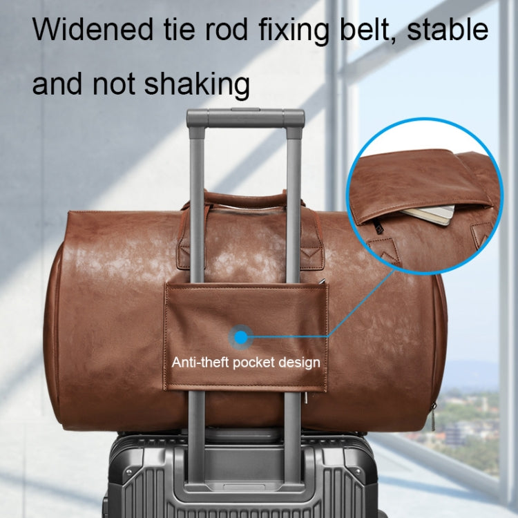 Waterproof Travel Suit Storage Bag Large-capacity Hand-held Crossbody Luggage Bag(Brown) - Travel Bags by PMC TechLife | Online Shopping South Africa | PMC TechLife