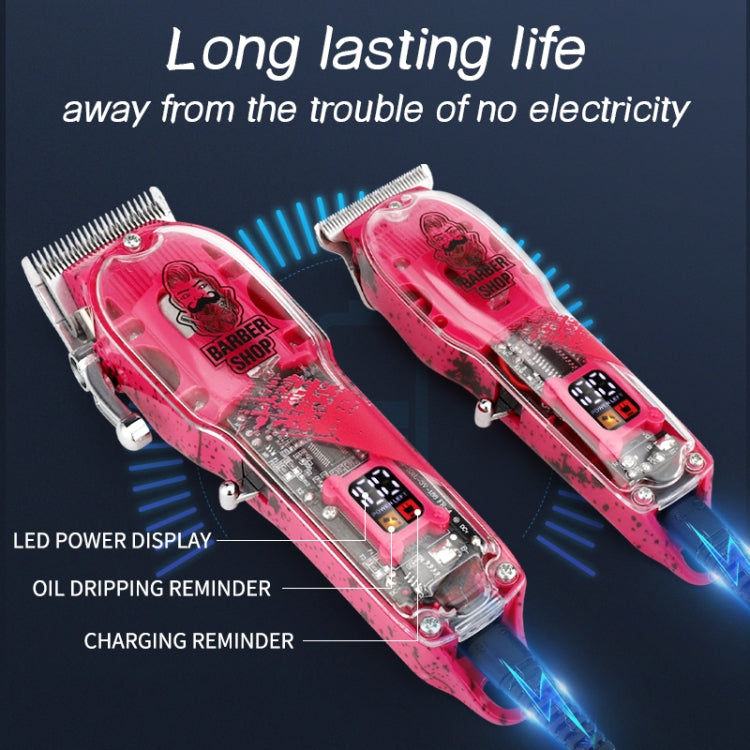 Haircutter Set Transparent Body Oil Head Electric Hair Clipper Men Home Electric Pusher(Scissors Green) - free shipping - PMC TechLife - Order now!