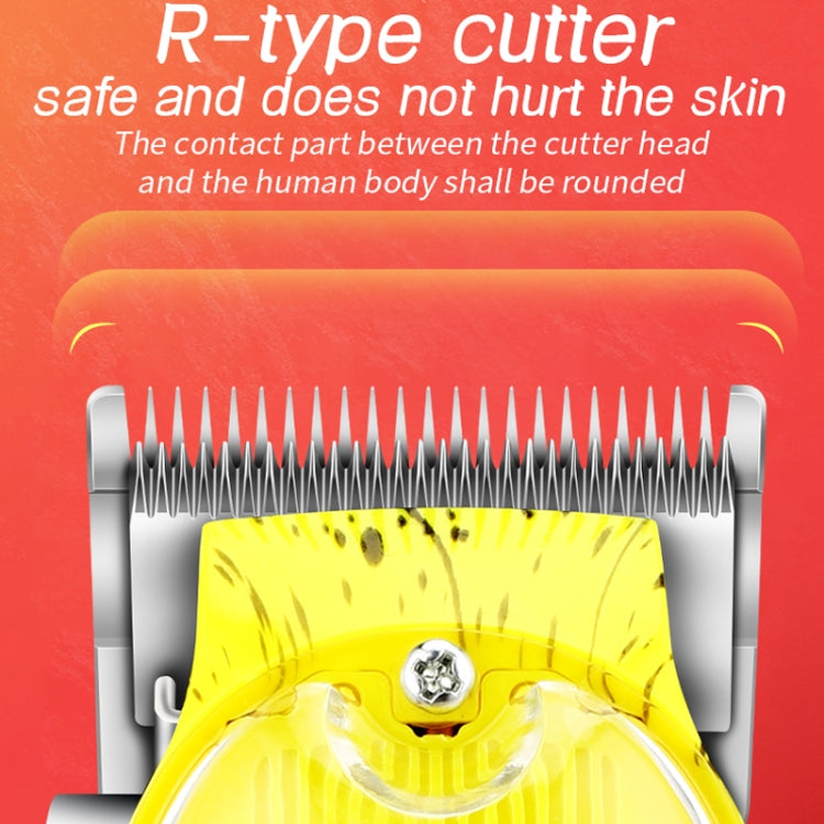 Haircutter Set Transparent Body Oil Head Electric Hair Clipper Men Home Electric Pusher(Scissors Yellow) - free shipping - PMC TechLife - Order now!