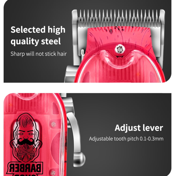 Haircutter Set Transparent Body Oil Head Electric Hair Clipper Men Home Electric Pusher(Earl Red) - free shipping - PMC TechLife - Order now!