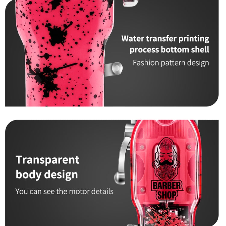 Haircutter Set Transparent Body Oil Head Electric Hair Clipper Men Home Electric Pusher(Scissors Red) - free shipping - PMC TechLife - Order now!