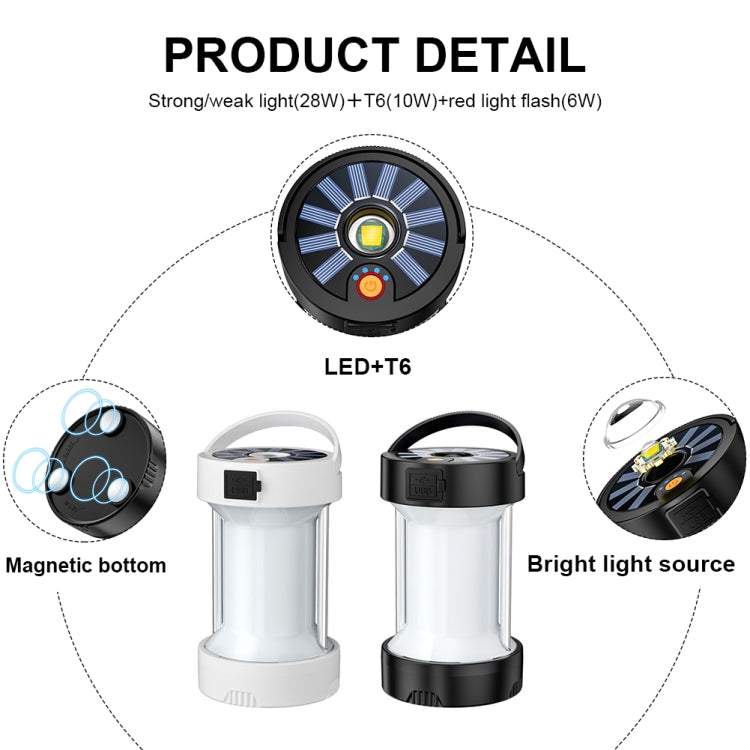 Camping Lantern Outdoor Solar Emergency Lights Multifunctional Tent Light(Hourglass Black) - Camping Lighting by PMc TechLife | Online Shopping South Africa | PMc TechLife | Buy Now Pay Later Mobicred