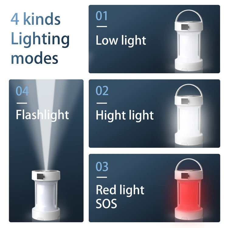 Camping Lantern Outdoor Solar Emergency Lights Multifunctional Tent Light(Hourglass White) - Camping Lighting by PMc TechLife | Online Shopping South Africa | PMc TechLife | Buy Now Pay Later Mobicred