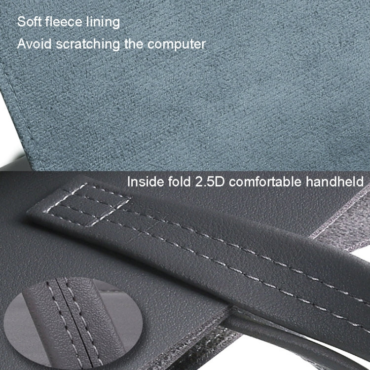 15.4/16 inch Elastic Button Laptop Waterproof PU Handbag(Grey) - free shipping - PMC Jewellery - Order now!