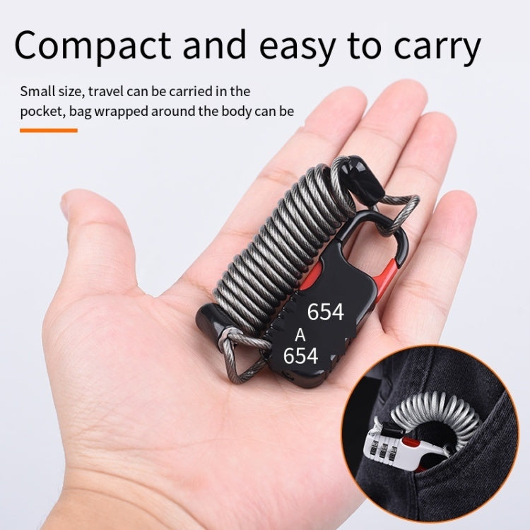 Helmet Anti Theft Password Lock Motorcycle Car Basket Soft Lock(Black) - Bicycle Locks & Bicycle Pumps by PMC TechLife | Online Shopping South Africa | PMC TechLife | Buy Now Pay Later Mobicred