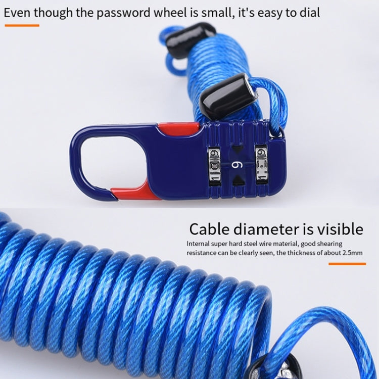 Helmet Anti Theft Password Lock Motorcycle Car Basket Soft Lock(White) - free shipping - PMC TechLife - Order now!