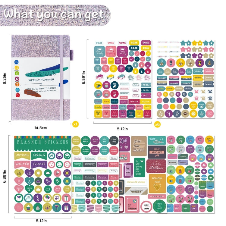 A5 Starry Sky Undated Planner Journal Financial Notebook(Purple) - Notebooks by PMC TechLife | Online Shopping South Africa | PMC TechLife | Buy Now Pay Later Mobicred