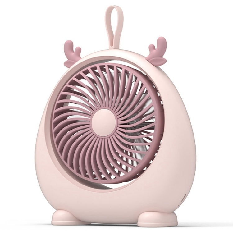 Dormitory Portable Animal Ear Desktop Electric Fan, Style: Charging Version Pink - free shipping - PMC Jewellery - Order now!