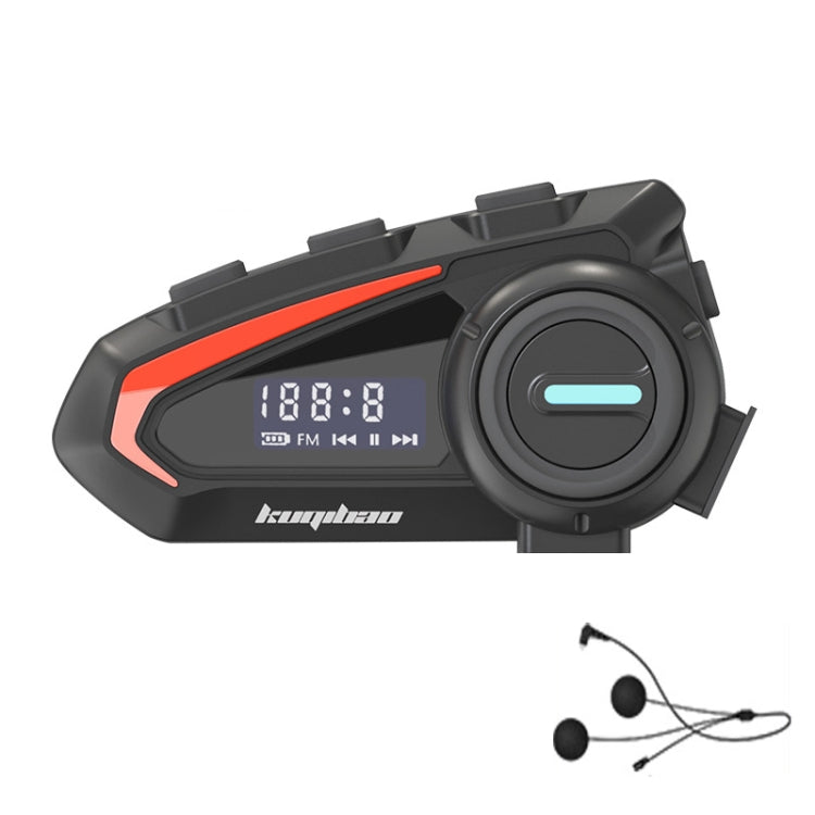 KUQIBAO Motorcycle Helmet Waterproof Bluetooth-compatible Headset With Screen(Hard Microphone) - free shipping - PMC Jewellery - Order now!