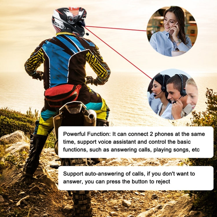 KUQIBAO Motorcycle Helmet Waterproof Bluetooth-compatible Headset With Screen(Hard Microphone) - free shipping - PMC Jewellery - Order now!