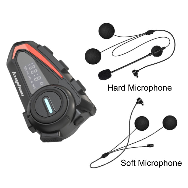 KUQIBAO Motorcycle Helmet Waterproof Bluetooth-compatible Headset With Screen(Soft Microphone) - free shipping - PMC Jewellery - Order now!