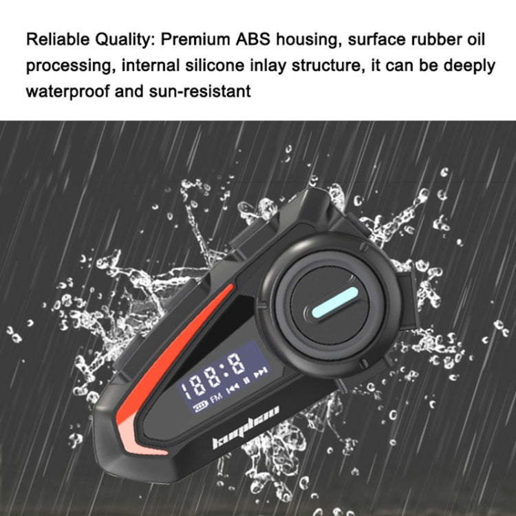 KUQIBAO Motorcycle Helmet Waterproof Bluetooth-compatible Headset With Screen(Soft Microphone) - free shipping - PMC Jewellery - Order now!