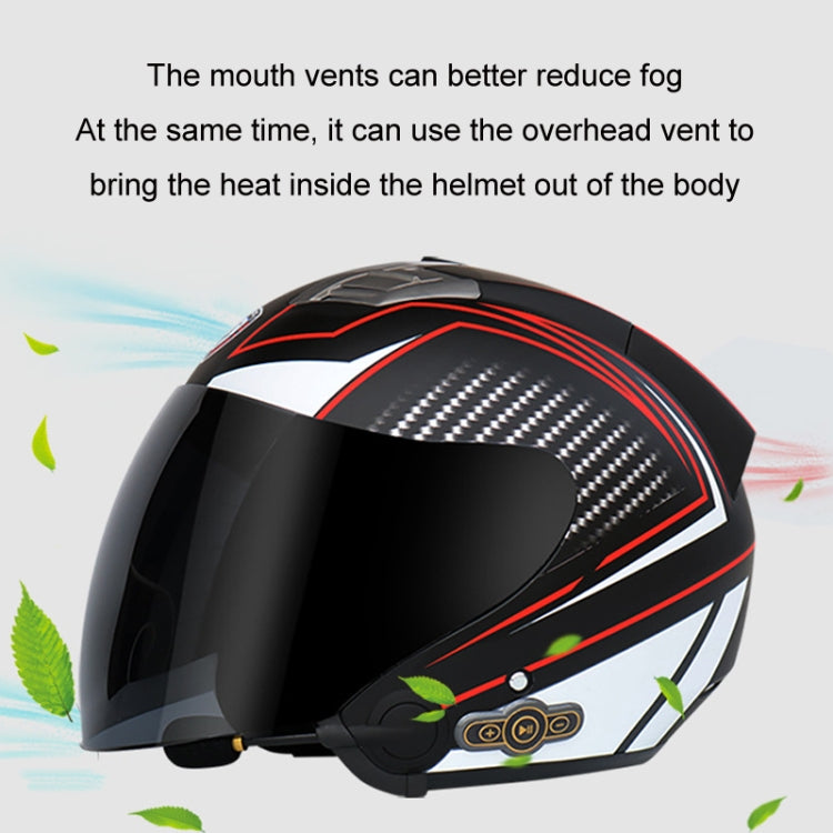 KUQIBAO Motorcycle Smart Bluetooth Sun Protection Double Lens Safety Helmet, Size: XXL(Matte Black+Gray Tail) - free shipping - PMC TechLife - Order now!