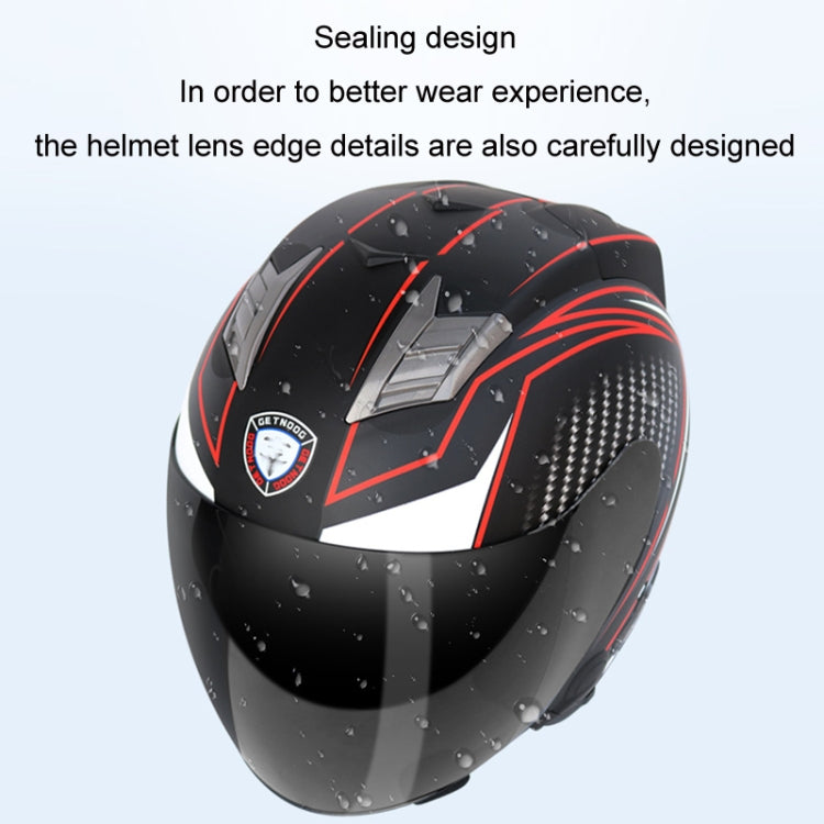 KUQIBAO Motorcycle Smart Bluetooth Sun Protection Double Lens Safety Helmet, Size: XXL(Bright Black Phantom Fiber+Gray Tail) - free shipping - PMC TechLife - Order now!