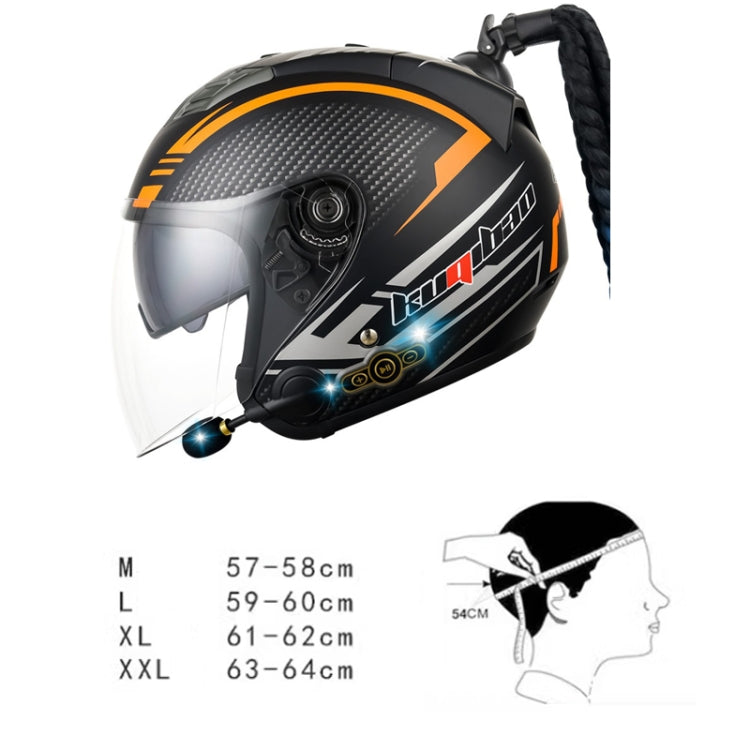 KUQIBAO Motorcycle Bluetooth Headset Double Lens Helmet With Braid, Size: XL(White Phantom Fiber) - free shipping - PMC TechLife - Order now!