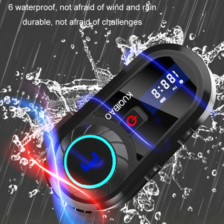 KUQIBAO Motorcycle Helmet Waterproof Bluetooth-compatible Headset With Screen(Soft Microphone) - free shipping - PMC Jewellery - Order now!