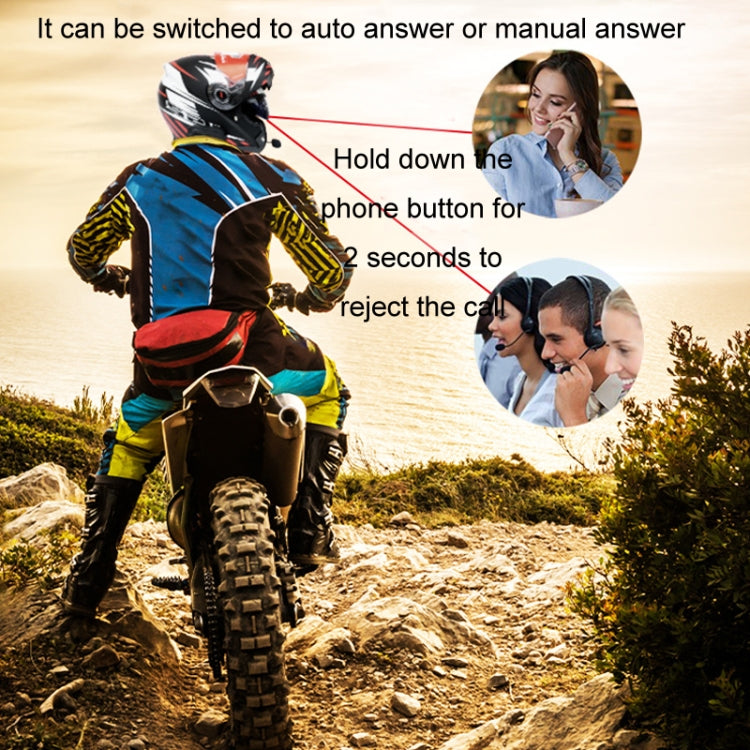 KUQIBAO Motorcycle Helmet Waterproof Bluetooth-compatible Headset With Screen(Soft Microphone) - free shipping - PMC Jewellery - Order now!
