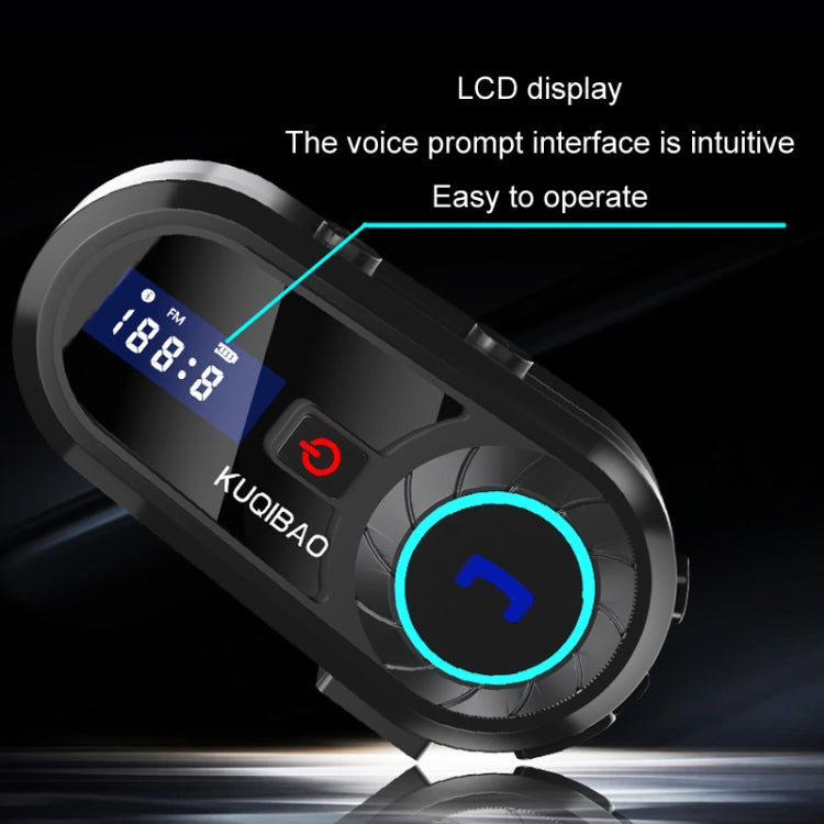 KUQIBAO Motorcycle Helmet Waterproof Bluetooth-compatible Headset With Screen(Hard Microphone) - Motorcycle Walkie Talkie by PMC Jewellery | Online Shopping South Africa | PMC Jewellery | Buy Now Pay Later Mobicred
