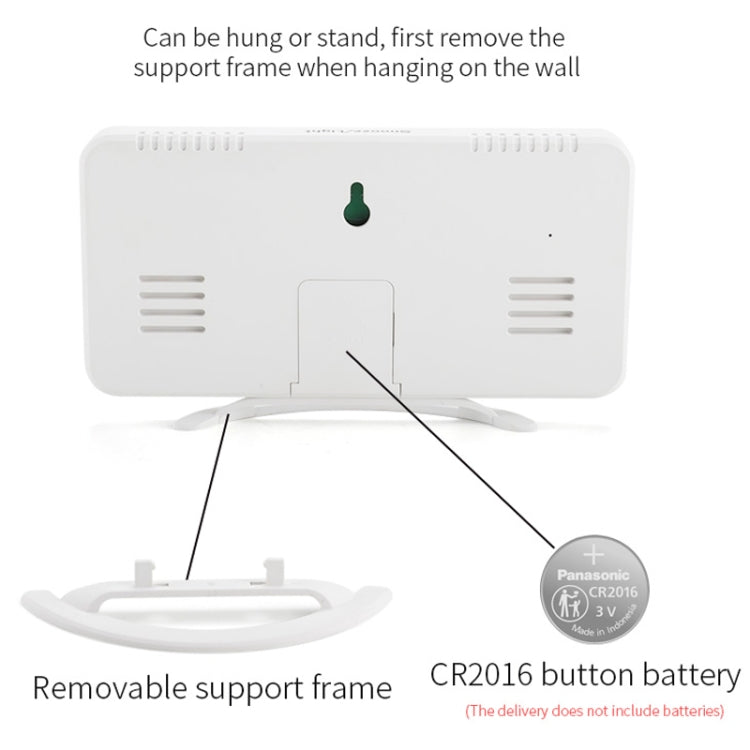 TS-8201 LED Digital Mirror Alarm Clock Big Screen Dual USB Desktop Table Clock, Color: White Shell White Light - Alarm Clocks by PMc TechLife | Online Shopping South Africa | PMc TechLife | Buy Now Pay Later Mobicred