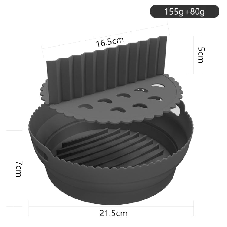 Round 2 Layer Air Fryer Silicone Basket Reusable Foldabl Air Fryer Mold Liner Tray(Gray) - Baking mat & Bakewares by PMC TechLife | Online Shopping South Africa | PMC TechLife
