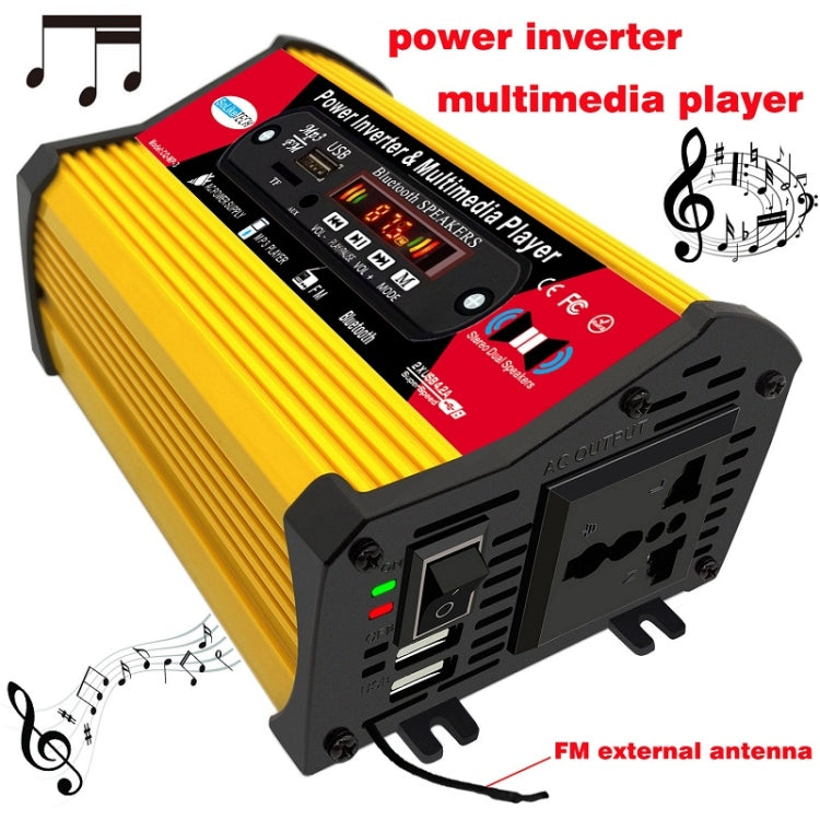 SOLIKE TECH 300W Modified Sine Wave Inverter with Bluetooth MP3/FM Multimedia Player 12V to 220V - free shipping - PMC TechLife - Order now!