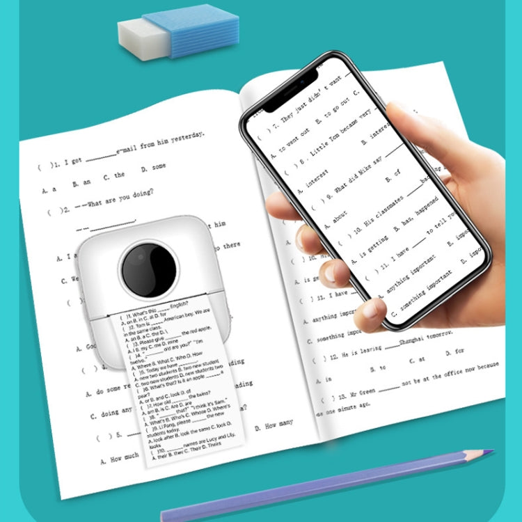 Mini Student Wrong Question Bluetooth Thermal Printer With 3 Rolls Color Paper(White) - Printer by PMC TechLife | Online Shopping South Africa | PMC TechLife | Buy Now Pay Later Mobicred