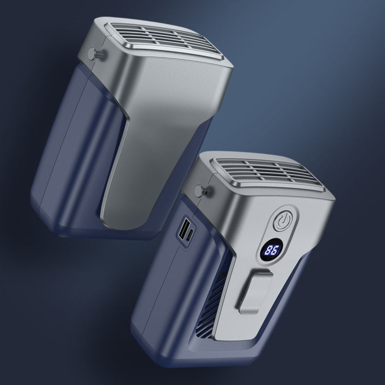 Outdoor Portable Waist High Wind Leafless Hanging Neck Fan With Power Function(Time Wind Blue) - Electric Fans by PMC TechLife | Online Shopping South Africa | PMC TechLife | Buy Now Pay Later Mobicred